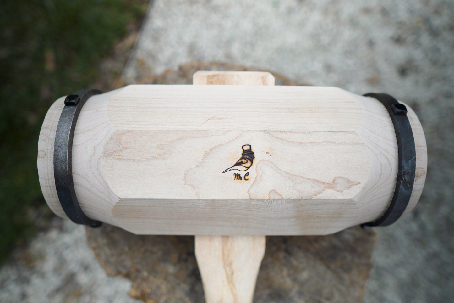 Steel hooped large commander mallet