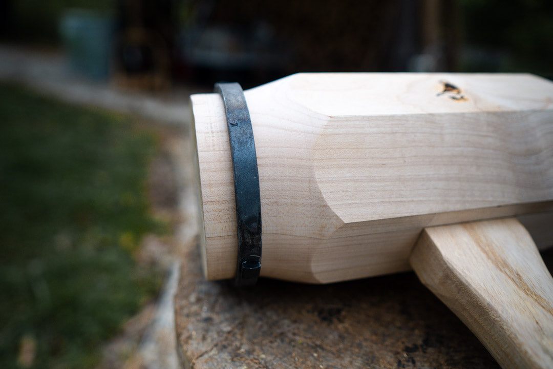 Steel hooped large commander mallet